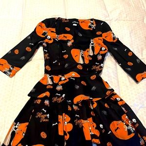 Collectif Jasmine hocus locus top and swing skirt Nwt pinup Halloween skull